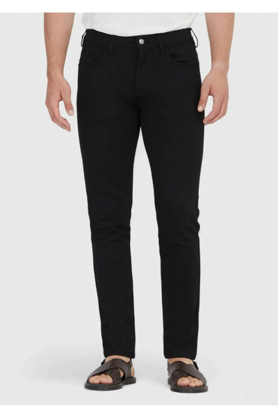 Ramsey Чорні прямі трикотажні брюки вільного крою