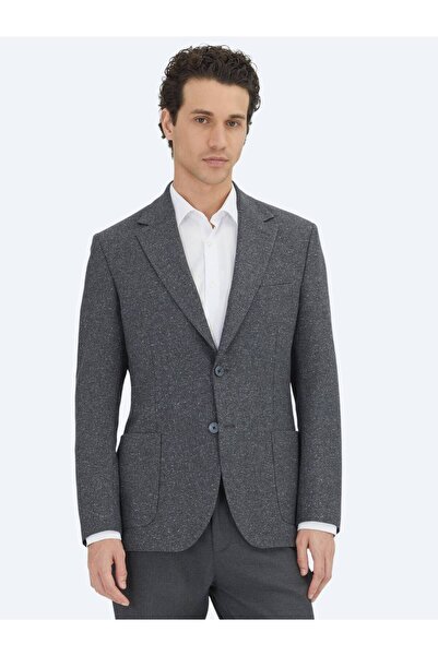Kip Gray Micro Modern Fit 100% Wool Jacket