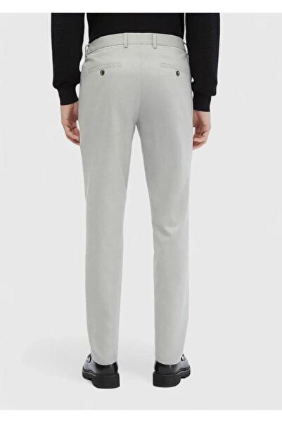 Ramsey Ανοιχτό γκρι ίσιο υφαντό παντελόνι Jogging Fit Casual