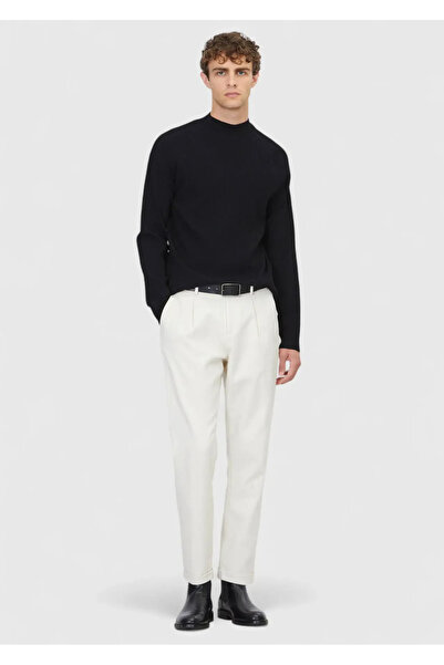 Ramsey Μαύρο πλεκτό πουλόβερ με μισό ζιβάγκο