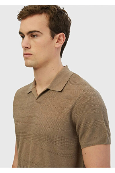 Ramsey Mink Polo Neck Jacquard Linen Blended Knitwear