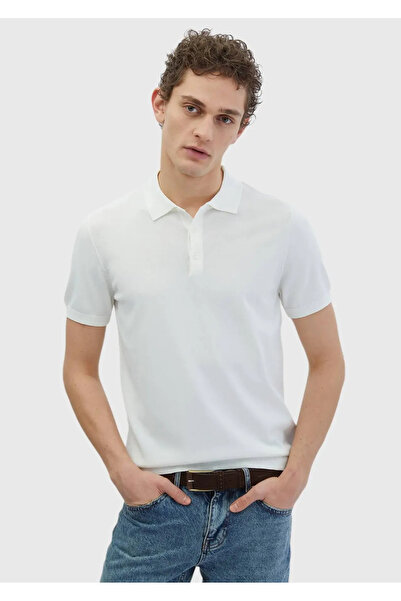 Ramsey White Polo Neck Plain Knit Knitwear