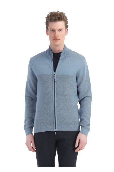 Ramsey Crew Neck Blue Thessaloniki Cotton Blended Cardigan