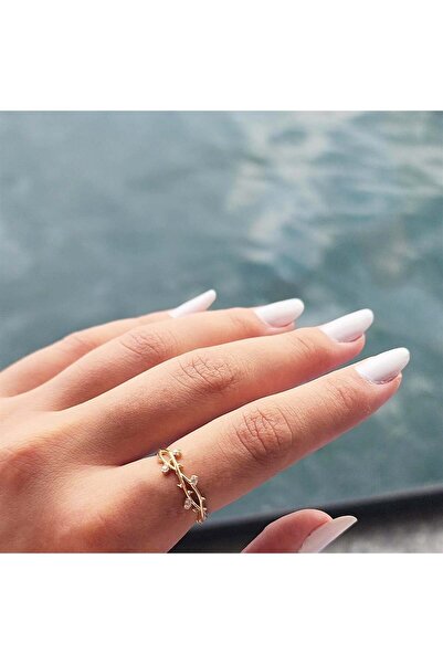 FasekGold Taşlı Sarmaşık Gümüş Yüzük