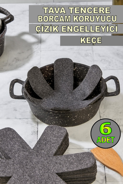 LOCAL MARKET 6 ADET Tava, Tencere, Borcam, Kase Koruyucu, Çizik Önleyici ( 1....