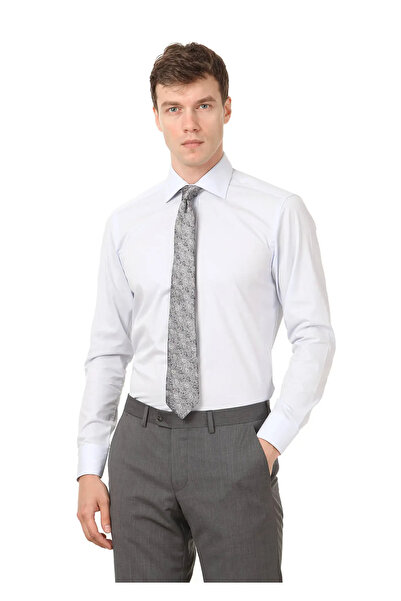 Ramsey Ανοιχτό μπλε κλασικό βαμβακερό μείγμα - Πουκάμισο με κανονική εφαρμογή