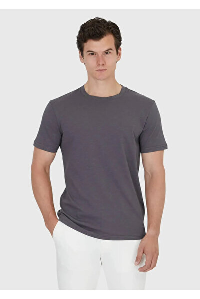 Ramsey Μπλουζάκι Anthracite Plain Crew Neck 100% βαμβάκι