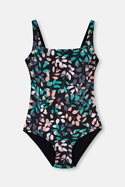 Dagi ملابس سباحة سوداء مع مشد أخضر