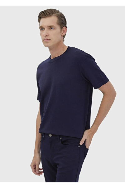 Ramsey Ναυτικό μπλε πλεκτό πουλόβερ με απλό λαιμό πληρώματος