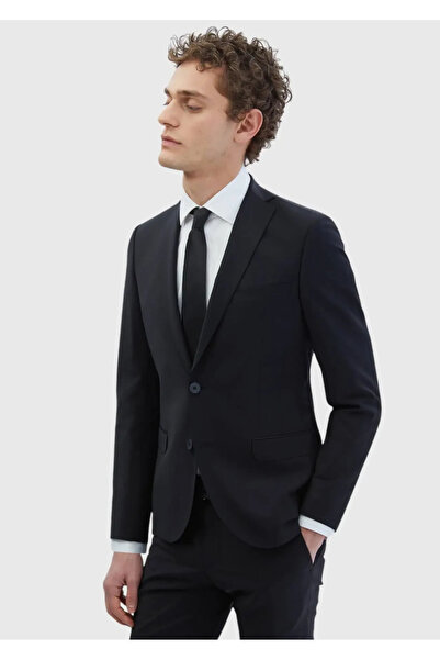 Ramsey Black Solid Fashion Slim Fit Wool Blend Suit