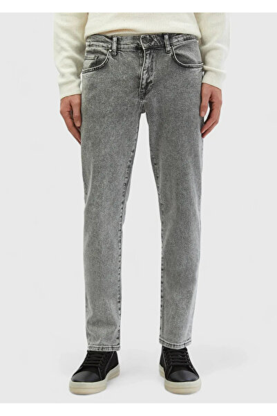 Ramsey Gray Straight Regular Fit Denim 100% Cotton Trousers