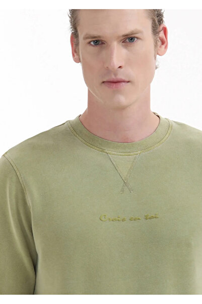 Ramsey Crew Neck Green Printed Sweatshirt