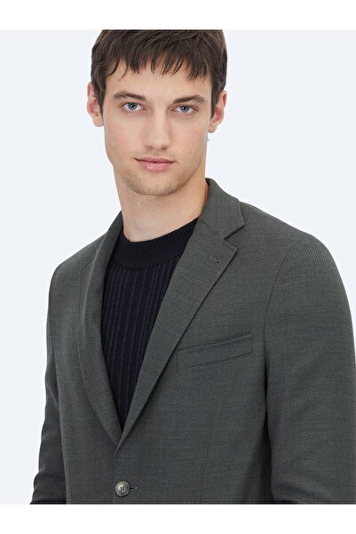 Kip Khaki Modern Fit Wool Blend Jacket