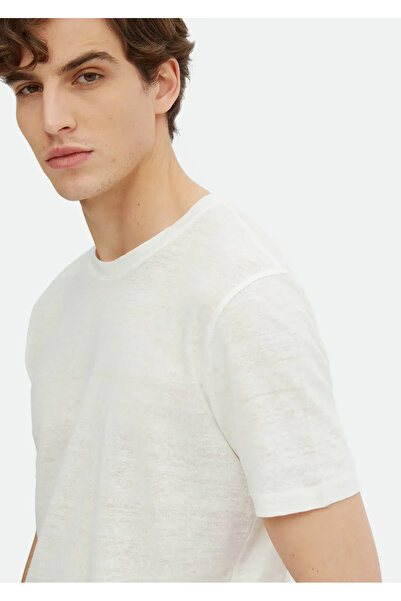 Ramsey T-Shirt 100% λινό εκρού - Απλό λαιμόκοψη