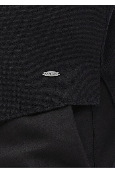 Ramsey Μαύρο μονόχρωμο πλεκτό γιλέκο