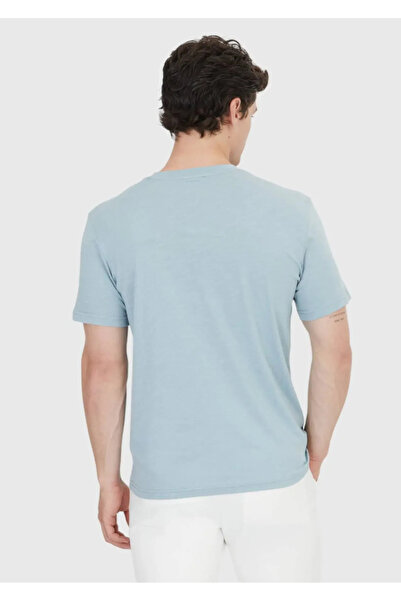 Ramsey Blue Plain Crew Neck 100% Cotton T-Shirt