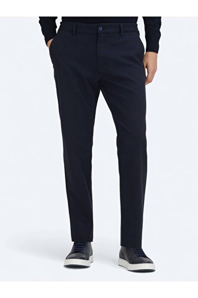 Kip Παντελόνι τεχνικό casual από βαμβακερό μείγμα σε μπλε ναυτικό χρώμα