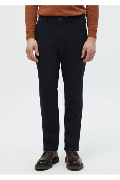 Ramsey Lacivert Düz Örme Jogging Fit Casual Pantolon