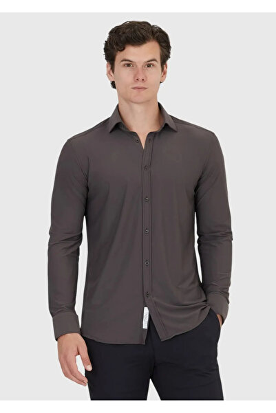 Ramsey Cămașă clasică țesută, roșu Claret, cu croiala normală