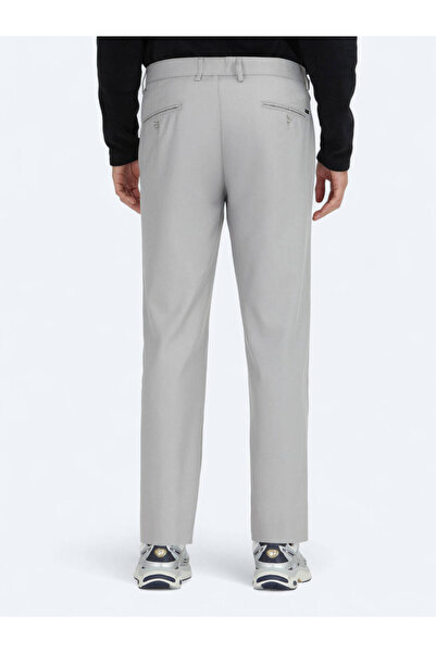 Kip Γκρι ίσιο υφαντό παντελόνι με κανονική εφαρμογή casual