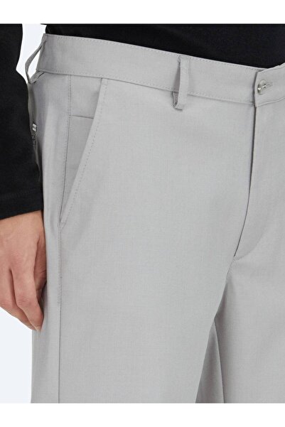 Kip Γκρι ίσιο υφαντό παντελόνι με κανονική εφαρμογή casual