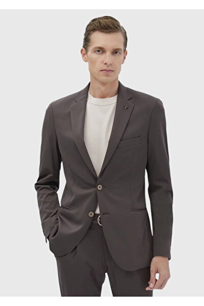 Ramsey Bordo Düz Comfort Fit Örme Takım Elbise