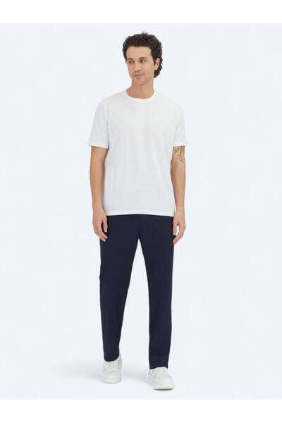 Kip White Plain Crew Neck 100% Cotton T-Shirt