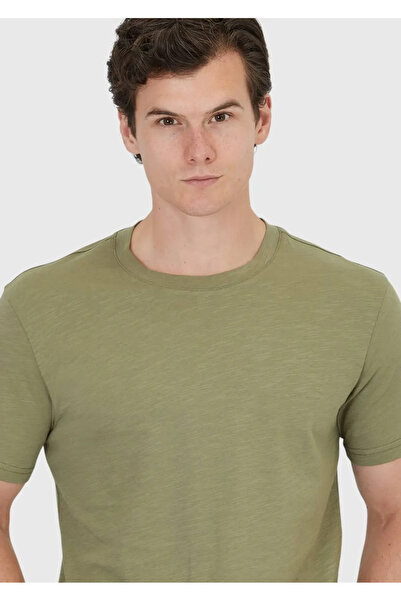 Ramsey Khaki Plain Crew Neck 100% Cotton T-Shirt