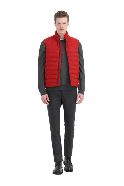 Ramsey Red Woven Sports Vest - Wool Blended