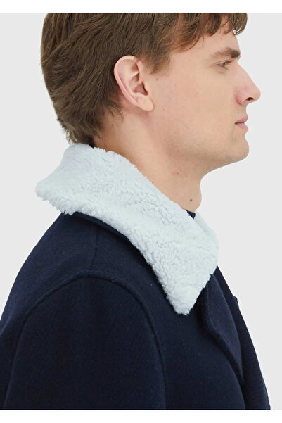 Ramsey Navy Blue Regular Fit Casual Woven Coat