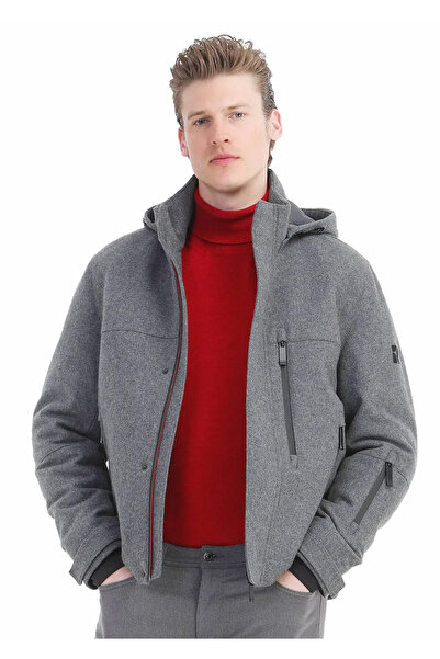 Ramsey Red Full Turtleneck Jacquard Wool Blended Sweater