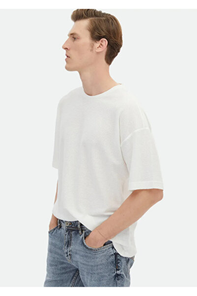 Ramsey T-Shirt Crew Neck 100% Cotton Ecru - Jacquard