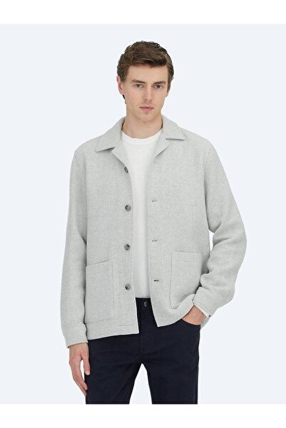 Kip Сірий Regular Fit Тканий вовняний оверсайт