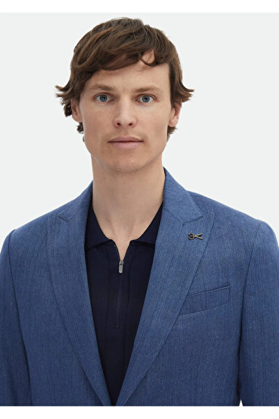 Ramsey Μπουφάν Indigo Pattern Zeroweight Slim Fit από βαμβακερό μείγμα