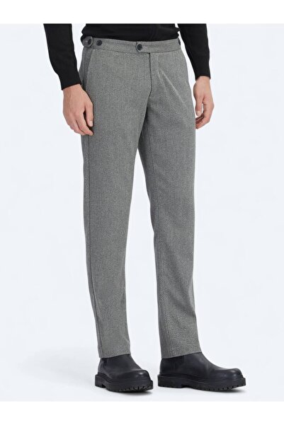 Kip Παντελόνι Casual με ρυθμισμένη εφαρμογή από ανθρακί ύφανση