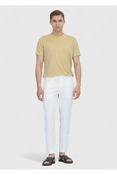 Ramsey Μπλουζάκι από 100% λινό με λαιμόκοψη Safran Plain