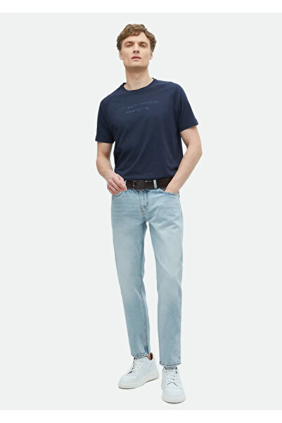 Ramsey 100% Cotton Navy Blue Printed Crew Neck T-Shirt