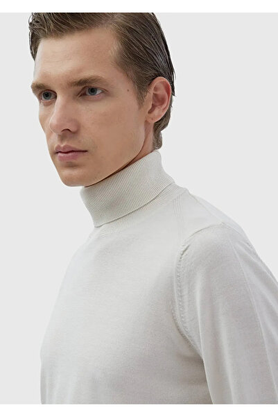 Ramsey Πλεκτό πουλόβερ Ecru Full Turtleneck Μασίφ Πλεκτό Μαλλί Μικτό