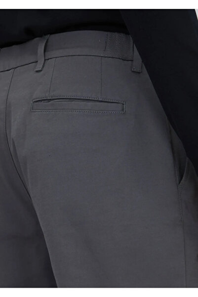 Ramsey Γκρι ίσιο υφαντό παντελόνι Jogging Fit Casual από βαμβακερό μείγμα