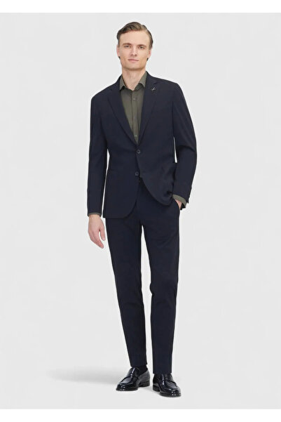 Ramsey Black Plain Comfort Fit Knitted Suit