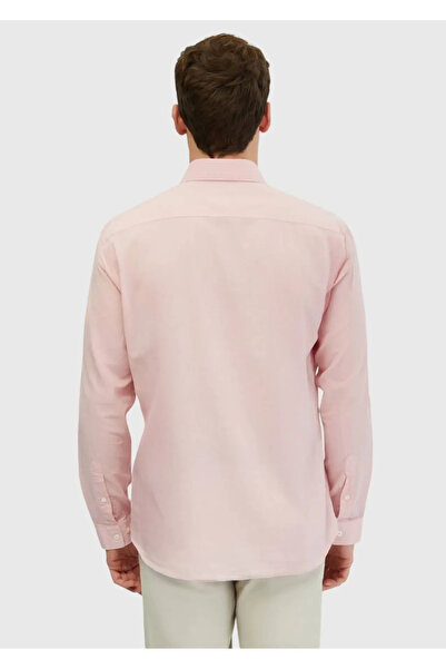 Ramsey Pink Plain Casual Fit Woven Casual 100% Cotton Shirt