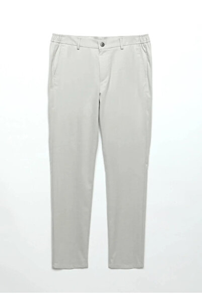 Ramsey Ανοιχτό γκρι ίσιο υφαντό παντελόνι Jogging Fit Casual