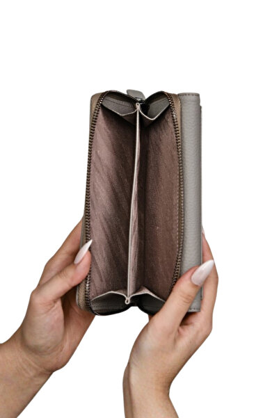 MFT Leather Design Жіночий гаманець із справжньої шкіри на блискавці | Kuvars 2718 - Flother Mat Vizon