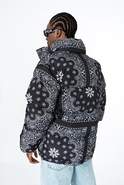 No Future Paisley Men's Puffer Coat Jacket Nf0501Sy