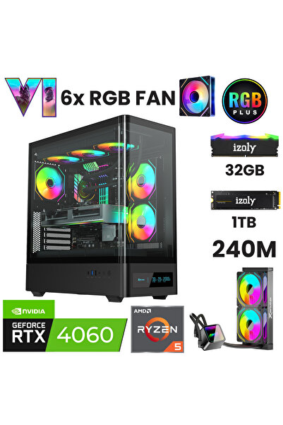 IZOLY NextGen H Ryzen 5 7500F 32GB DDR5 1TB M.2 NVMe RTX 4060 8GB 240mm Sıvı ...