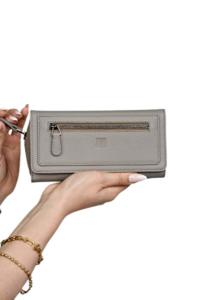 MFT Leather Design Жіночий гаманець із справжньої шкіри на блискавці | Kuvars 2718 - Flother Mat Vizon
