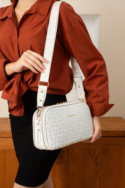 POLOGRAND London Geantă de umăr originală Just Polo Collection, cu 5 compartimente, din piele moale, cu curea încrucișată reglabilă