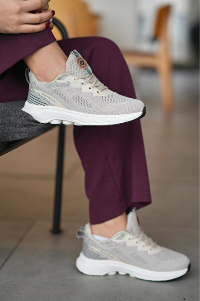 SOLAZER Kadın Bej Sneaker Günlük Rahat Spor Ayakkabı 043