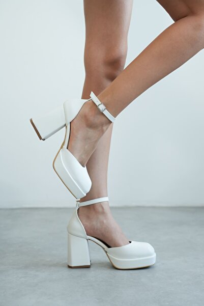 MODAADAM Γυναικεία παπούτσια με τακούνι Gander Platform - Λευκό