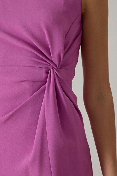 Setre Φόρεμα με λεπτομέρεια με σχισμή από ξηρό τριαντάφυλλο, μήκους μίντι, φαρδιά εφαρμογή